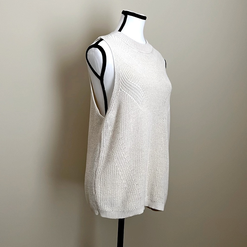 NWT - Joe's Jeans - Sleeveless Vest-Style Sweater in Ivory - Hip-Length - M